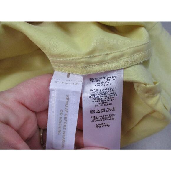 Ann Taylor Easy Chino Pants Womens 8 Fits 30x26 Butter Yellow Cropped High Waist - Picture 13 of 15